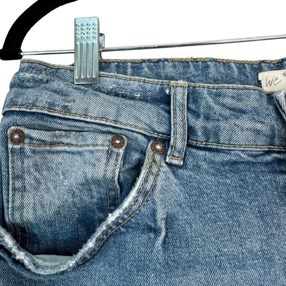 Free People Jeans Women Size 31 Emmy Split Hem Bootcut Blue Button Fly High Rise - Picture 6 of 16